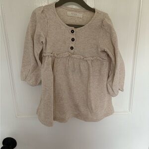 Cream Kids Casual Dress
